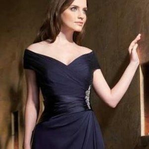 Navy Formal Dress, Size 10, "Jade" by Jasmine